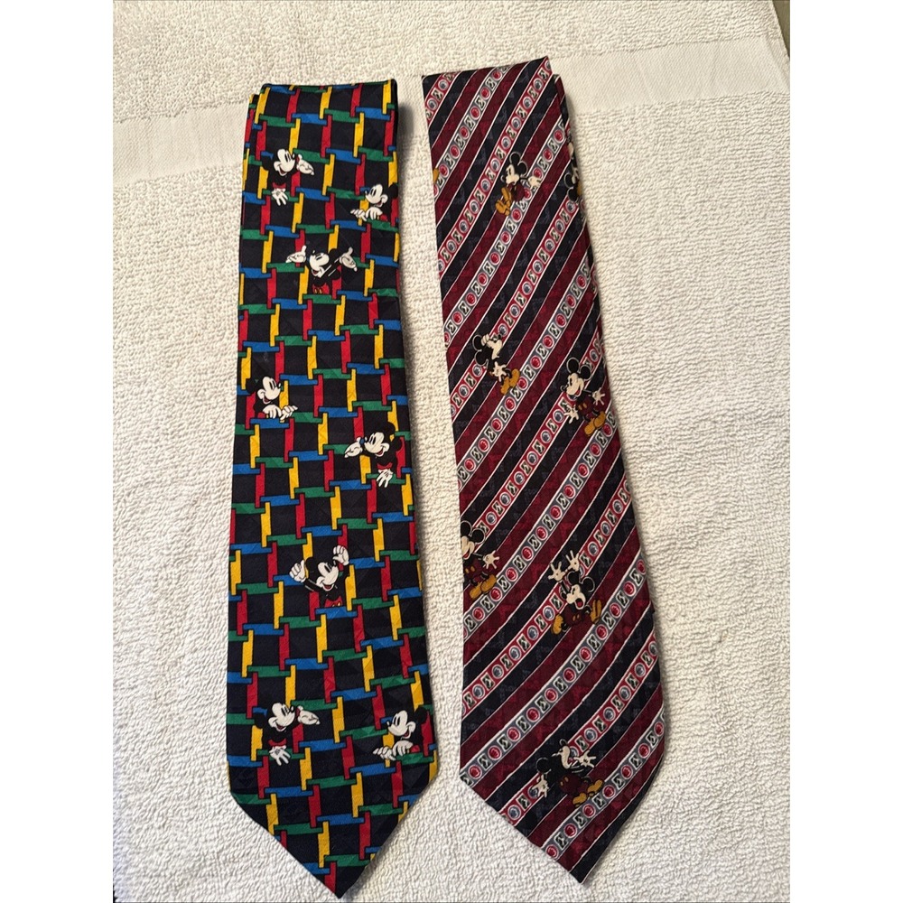 Lot Of Two Novelty Mickey Character Men's Ties Disney Mickey Inc